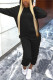 Black Casual Solid Patchwork Hooded Collar Long Sleeve Two Pieces