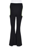 Black Sexy Solid Hollowed Out Regular Mid Waist Speaker Bottoms