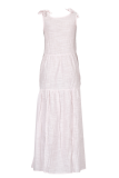 White Casual Solid Patchwork Spaghetti Strap Cake Skirt Dresses