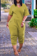 Light Green Fashion Casual Solid Basic V Neck Plus Size Jumpsuits
