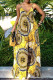 Yellow Sexy Casual Print Backless Spaghetti Strap Sleeveless Dress