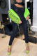 Black Sexy Leopard Patchwork Half A Turtleneck Skinny Jumpsuits