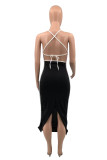 Purple Fashion Sexy Solid Backless Spaghetti Strap Sleeveless Dress Dresses