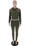 Grey Daily Solid Patchwork Hooded Collar Long Sleeve Two Pieces