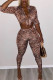 Leopard Print Street Print Leopard Turndown Collar Long Sleeve Two Pieces