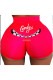 Red Blends Elastic Fly High Animal Prints Print Skinny shorts Bottoms