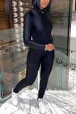 Red Fashion Solid Patchwork O Neck Regular Jumpsuits