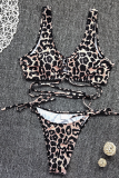 Leopard Print Sexy Leopard Split Joint Swimwears