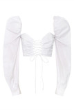 Red Sexy Casual Solid Backless Strap Design Square Collar Tops