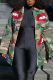 Camouflage Street Camouflage Print Embroidered Turndown Collar Outerwear