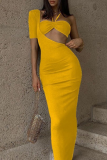 Red Casual Print Patchwork O Neck Pencil Skirt Dresses