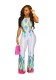 White Backless Patchwork Print Fashion sexy Jumpsuits & Rompers