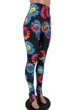 Black Sexy Print Without Belt Regular High Waist Pencil Bottoms