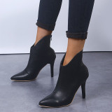 Black Daily Pointed Leather Shoes