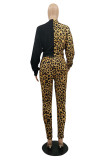 Red Street Print Patchwork O Neck Long Sleeve Two Pieces