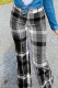 Black Street Plaid Boot Cut Mid Waist Bottoms