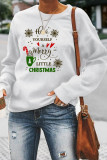 Grey Casual Letter Print Patchwork O Neck Tops