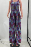Multi-color Sexy Casual Print Basic O Neck Regular Jumpsuits