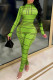 Green Sexy Print O Neck Regular Jumpsuits