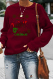Grey Casual Letter Print Patchwork O Neck Tops