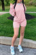 Pink Fashion Casual adult Patchwork Solid Two Piece Suits Straight Long Sleeve Two Pieces