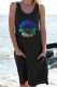 Blue Black Casual Solid Patchwork Pocket Basic O Neck Straight Dresses