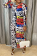 Colour Sexy Print Mesh Pencil Skirt Dresses