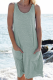 Green Casual Solid Split Joint Pocket Basic O Neck Straight Dresses