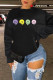Black Fashion Casual Print Basic O Neck Tops