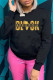 Black Fashion Casual Letter Print Basic O Neck Tops