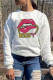 White Fashion Casual Print Basic O Neck Tops