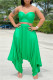 Green Fashion Sexy Solid Bandage Backless Strapless Sleeveless Two Pieces