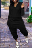 Orange Fashion Casual Solid Basic V Neck Long Sleeve Two Pieces