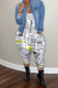 White Fashion Casual Print Basic Spaghetti Strap Regular Jumpsuits