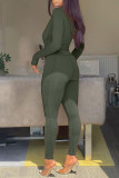 Ginger Casual Solid Patchwork Hooded Collar Skinny Jumpsuits