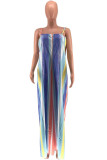 Pink Casual Print Pocket Spaghetti Strap Loose Jumpsuits
