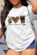 White Fashion Casual Print Basic O Neck T-Shirts