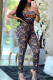 Multicolor Sexy Casual Print Basic Spaghetti Strap Sleeveless Two Pieces
