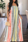 Pink Casual Print Pocket Spaghetti Strap Loose Jumpsuits
