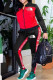 Black Fashion Casual Embroidery Patchwork Zipper Collar Long Sleeve Two Pieces