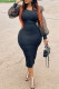 Black Fashion Sexy Solid Patchwork See-through O Neck Long Sleeve Dresses