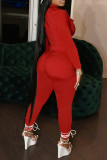 Blue Fashion Casual Solid Basic Turndown Collar Skinny Jumpsuits