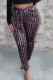 Black Brown Casual Print Bandage Patchwork Skinny High Waist Pencil Full Print Bottoms