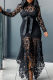 Black Sexy Solid Lace O Neck Irregular Dress Dresses