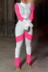 Pink Casual Solid Patchwork Half A Turtleneck Long Sleeve Two Pieces