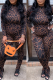 Camel Sexy Print O Neck Skinny Jumpsuits