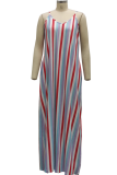 Stripe Sexy Striped Tie-dye Spaghetti Strap Straight Dresses