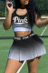Black Casual Sportswear Gradual Change Letter Print Vests U Neck Sleeveless Two Pieces