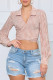 Orange Red Casual Plaid Print Patchwork Turndown Collar Tops