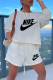 White Casual Print Patchwork O Neck Long Sleeve Two Pieces